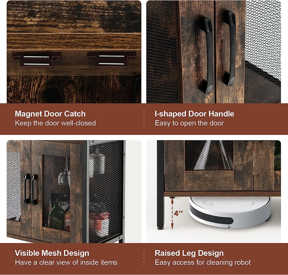 Wine Bar Cabinet with Detachable Wine Rack and Glass Holder S928083
