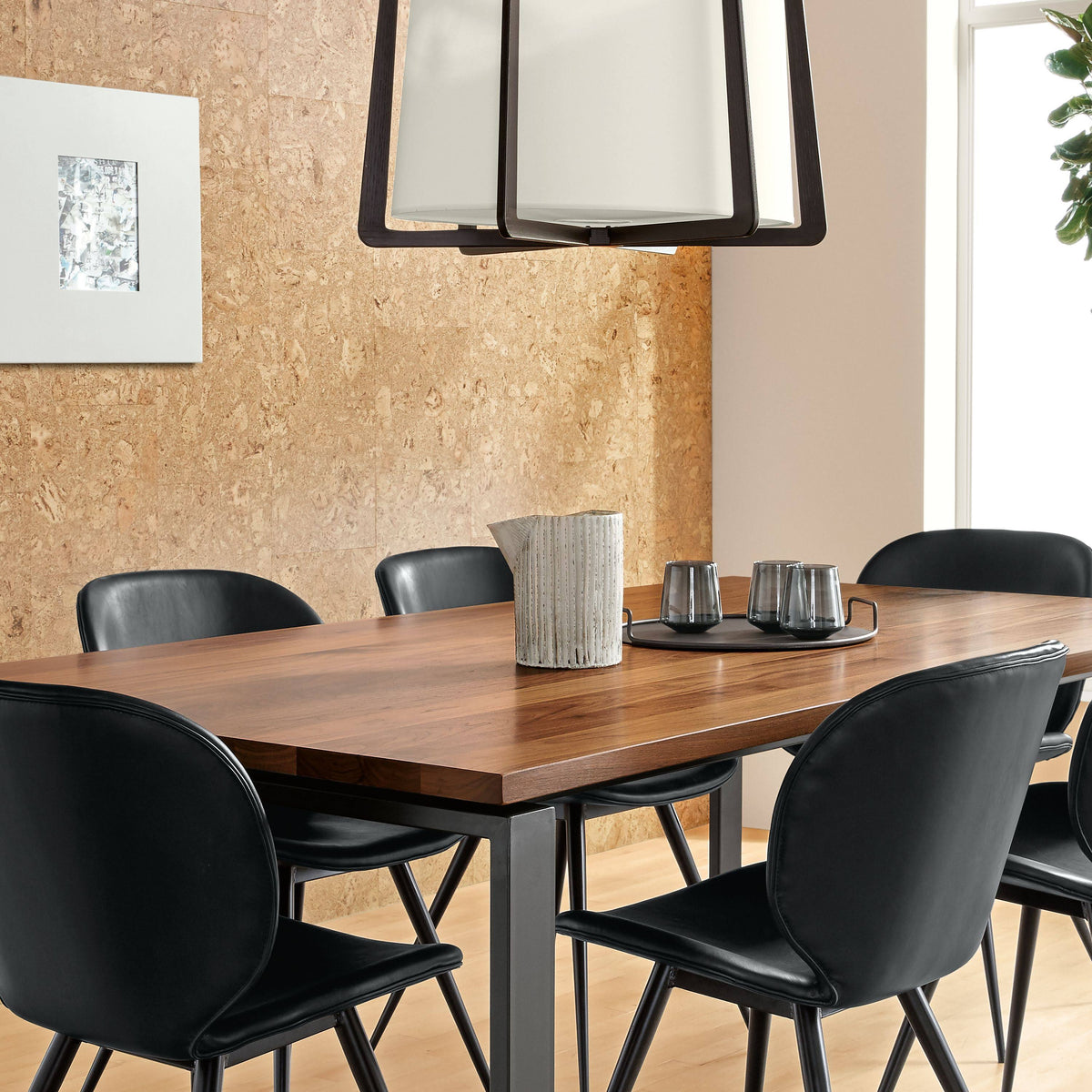 Satin Etched Tempered Glass Top Square Table F100