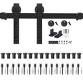 18ft Single Sliding Barn Door Hardware Track Kit Black Y92654