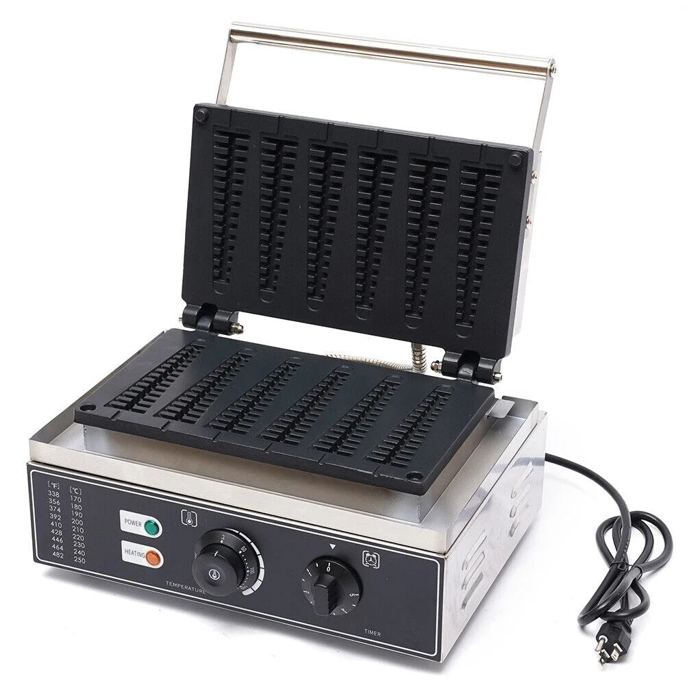 6 Stick 1550W Nonstick Electric Waffle Maker Machine Q480