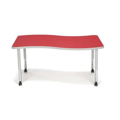 Red Adjustable Height Student Table with Casters X63087