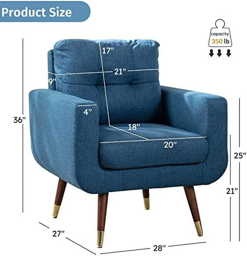 Yellow Upholstered Tufted Accent Chair Q36503
