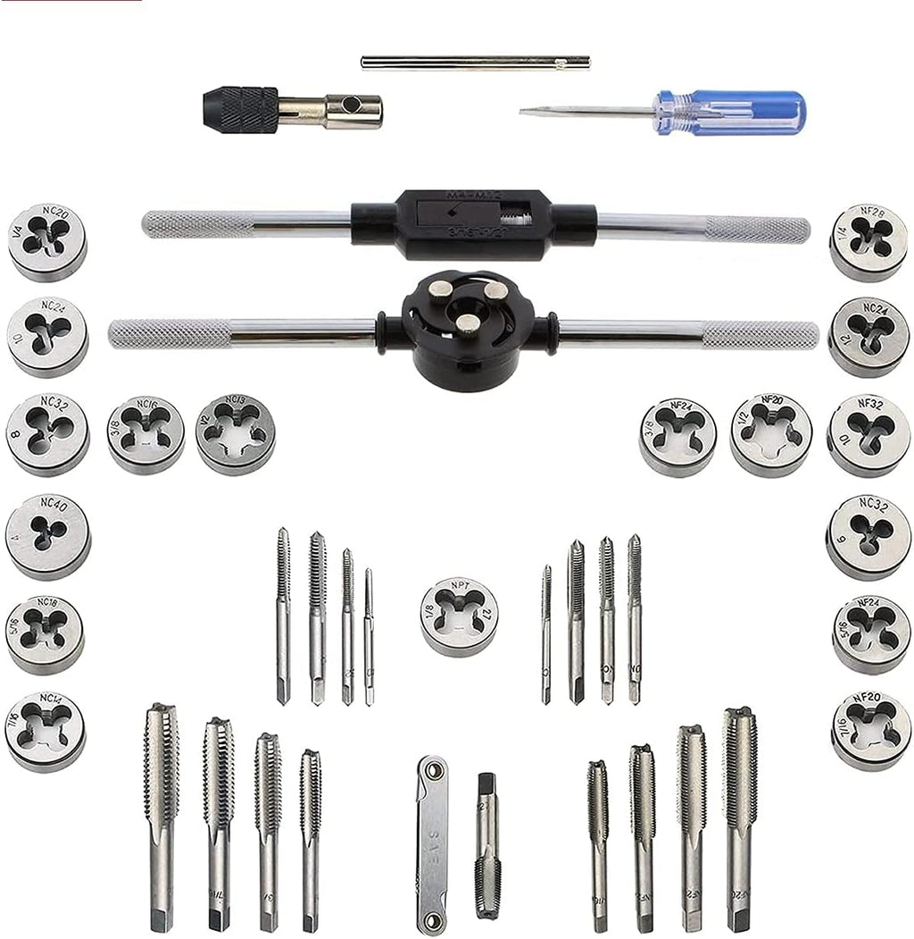 60 Piece Metric & SAE Tap and Die Tool Set with Storage Case O30848