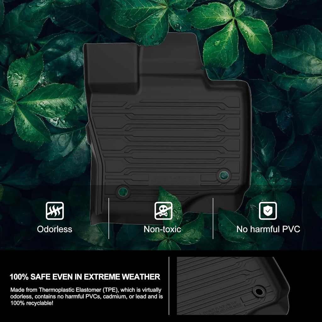 F150 Floor Mats for 2021 2022 Ford F-150 SuperCrew Cab All Weather Custom Fit Liners F2760