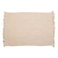 Cream Cotton Blend Bouclé Throw with Fringe E362626