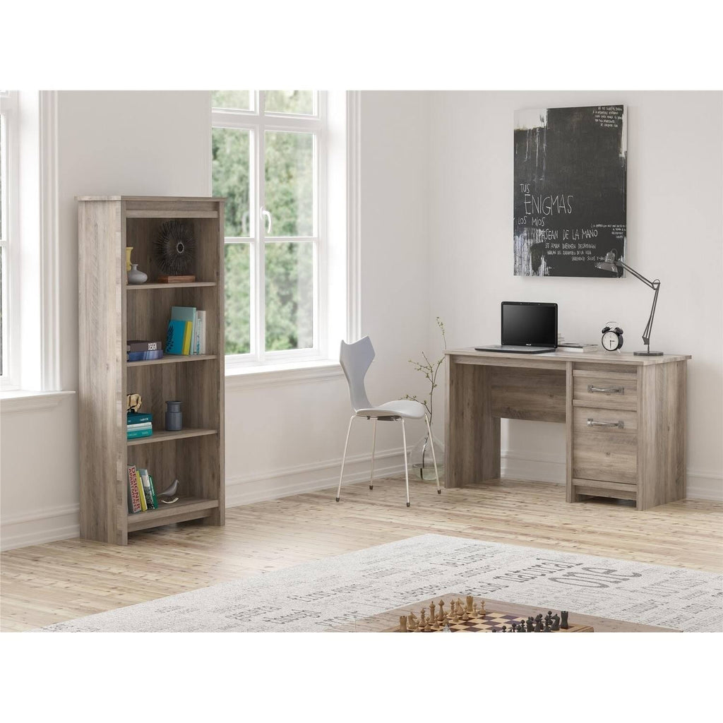 Ivory Oak 4 Shelf Bookcase P617