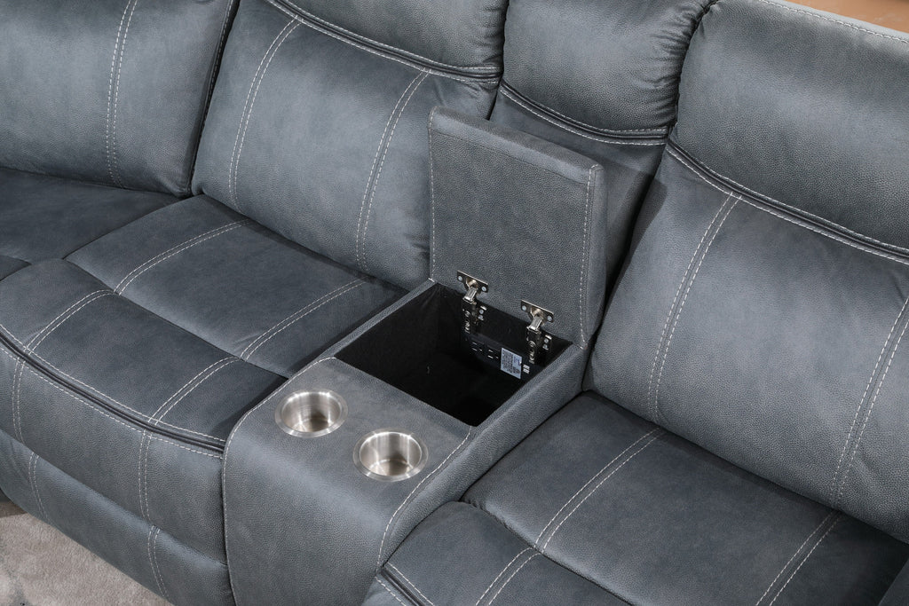 Gray Velvet Sectional Sofa P7101