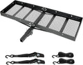 Black Steel Hitch Cargo Carrier with Ratchet Straps A273323
