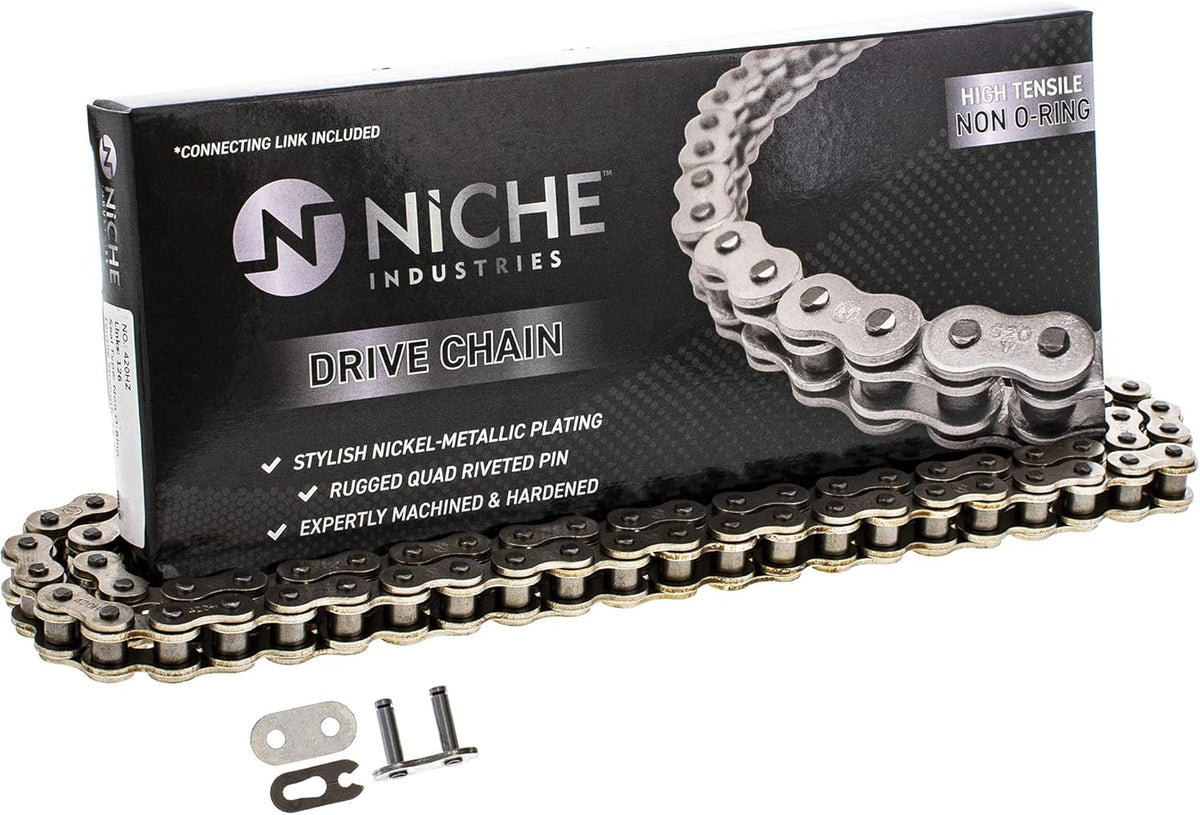 Drive Sprocket Chain Combo Front 14 Rear 46 Tooth 420HZ Standard 110 Links Pack of 2 E639