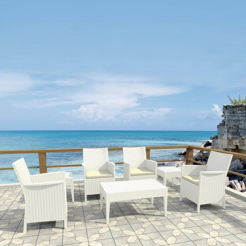 Beige Resin Wicker Chair Set of 2 L953