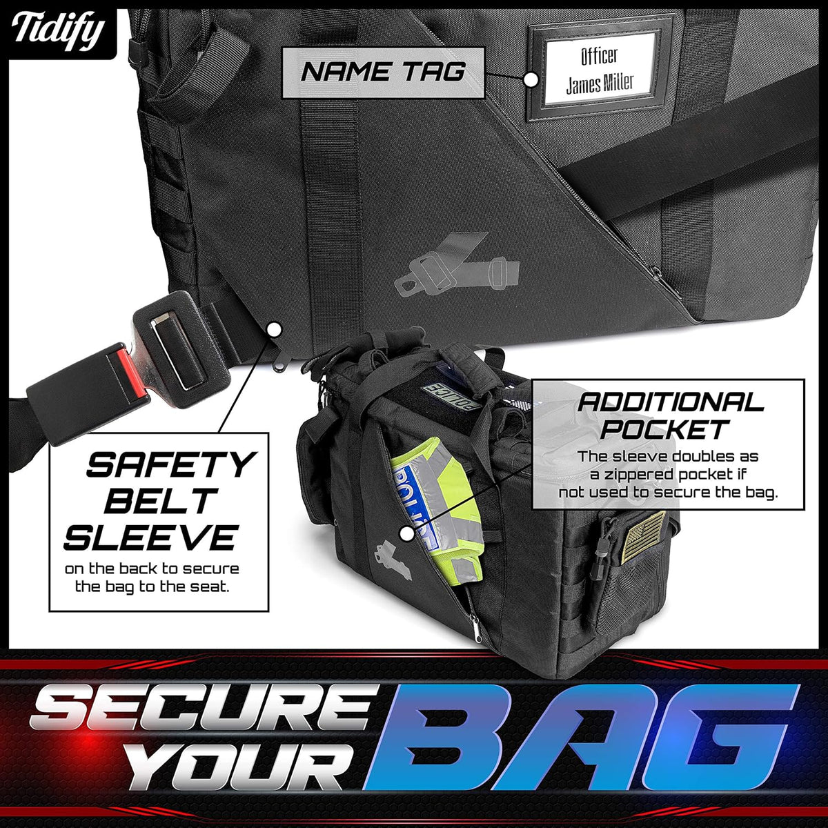 Tactical Bag Car Seat Organizer with Laptop Storage S245674