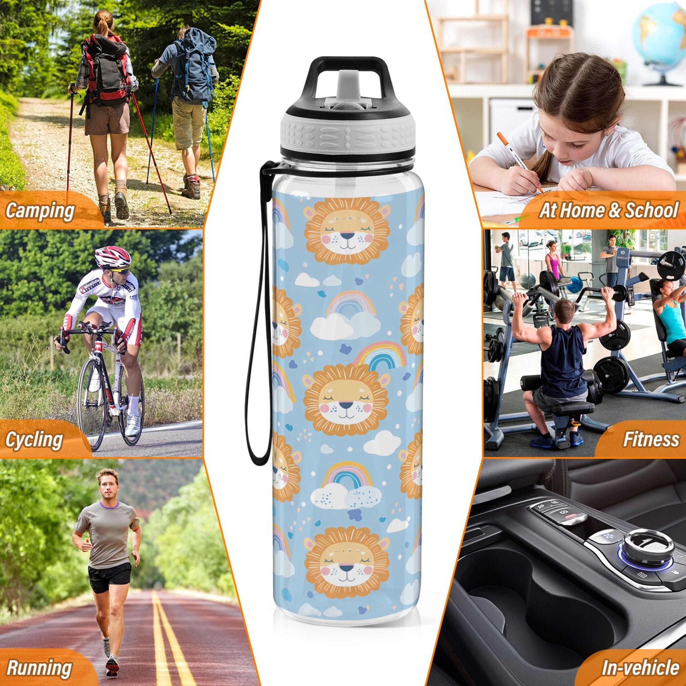 32oz Clear Triton Sports Water Bottle with Straw C926321