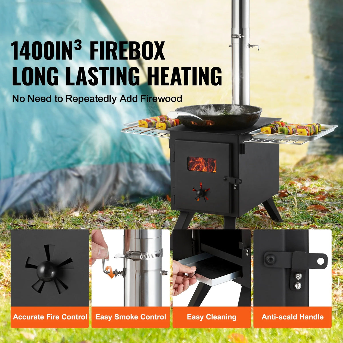 Portable Wood Stove for Camping with Pipes R74707