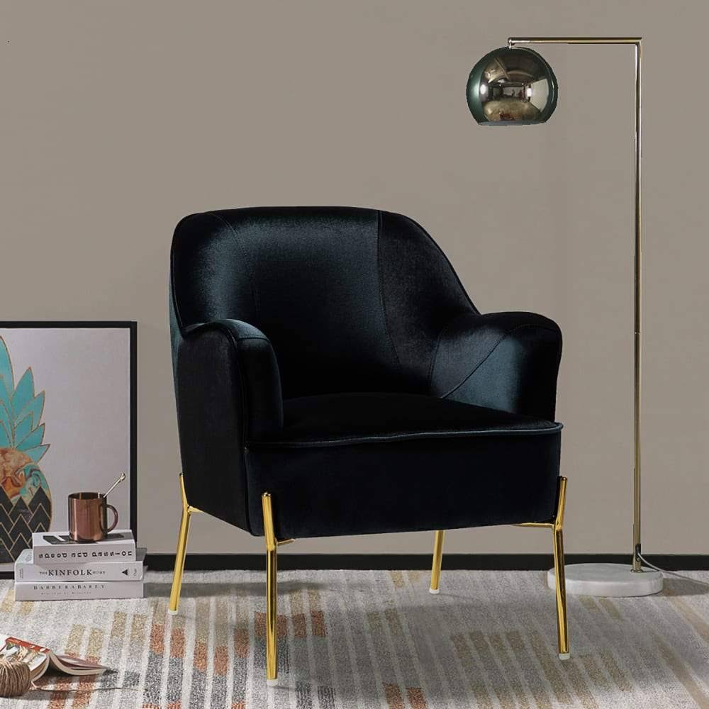 Orange Gold Legs Accent Chair Q819904