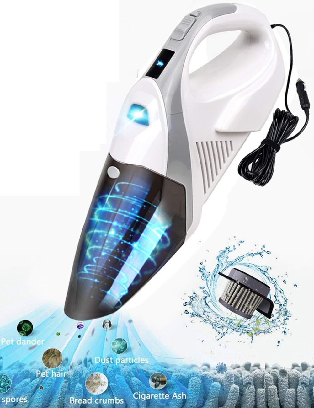 Cordless Handheld Vacuum Cleaner LED Light 100W Cyclonic Suction Wet/Dry Vacuum B228285