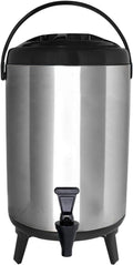 Black Stainless Steel Insulated 12 Liter Beverage Dispenser with Spigot, Pack of 2 R8769