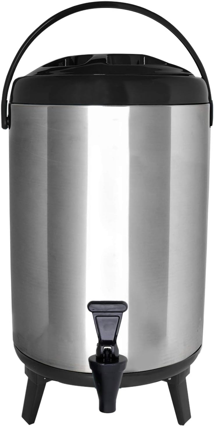 Black Stainless Steel Insulated 12 Liter Beverage Dispenser with Spigot, Pack of 2 R8769