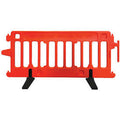 Orange Plastic Crowd Control Barricade with Rubber Feet O507598