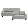 Textured Fabric 2-Piece Upholstered Sofa Set in Gray A9266