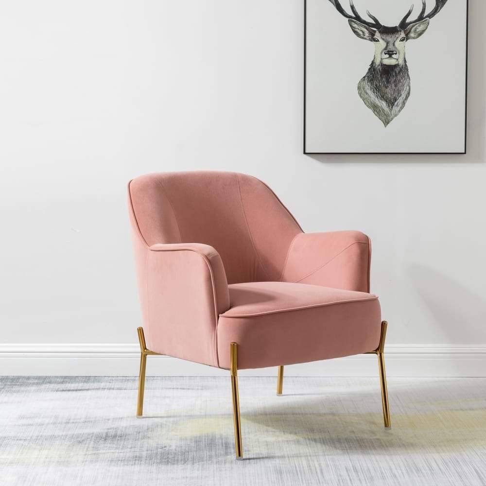 Orange Gold Legs Accent Chair Q819904