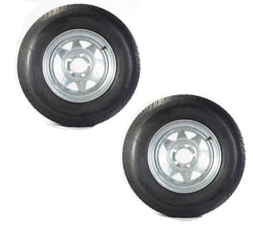 2-pk Trailer Tire on Rim St175/80d13 Load C 5 Lug Galvanized Spoke W3908