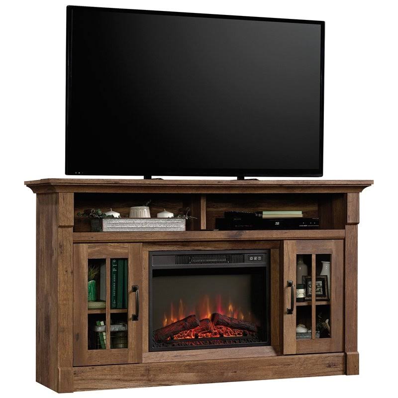 Vintage Oak Media Center Fireplace M900561