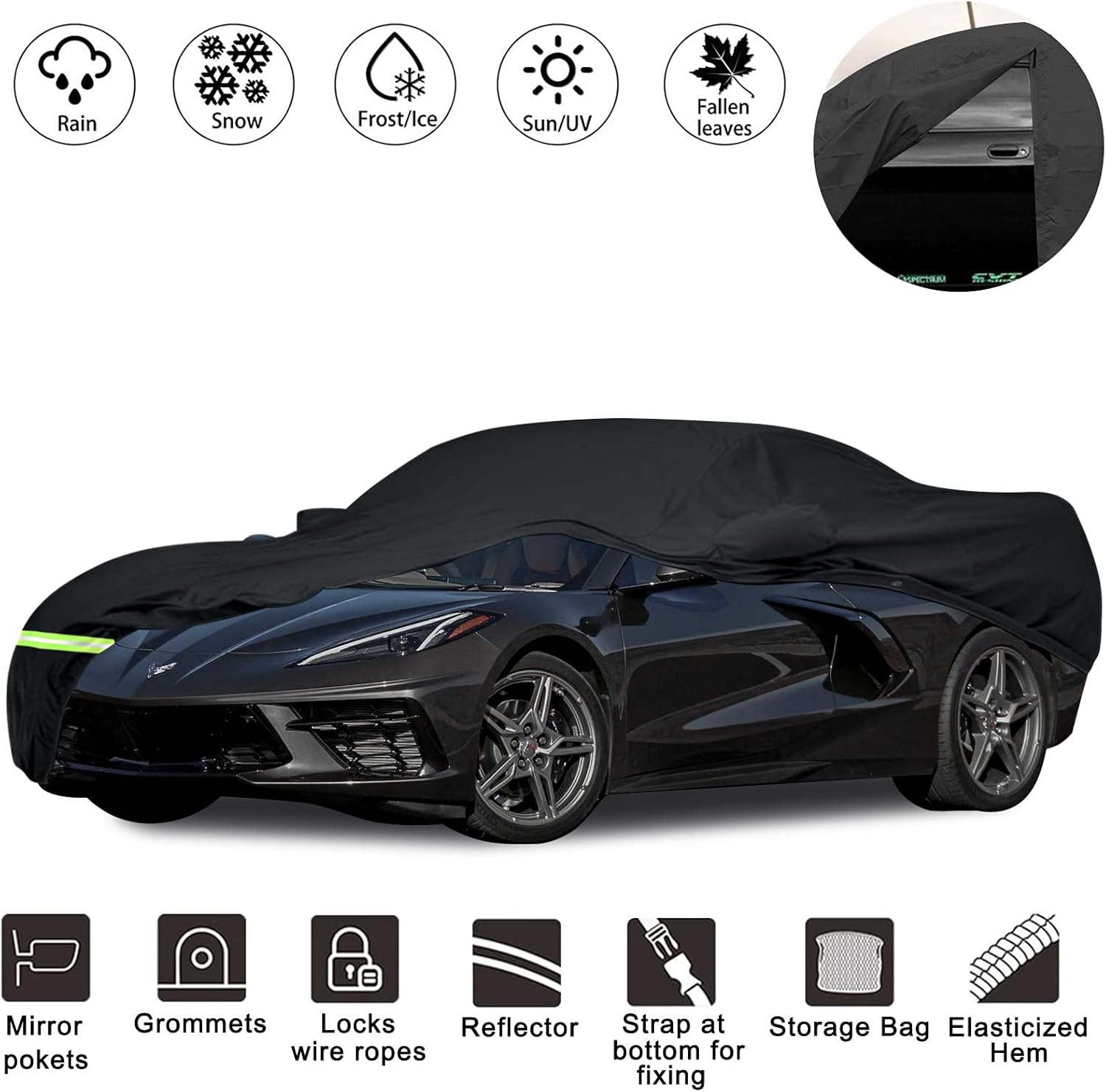 Waterproof Car Cover for C5 Corvette, 190T, Pack of 2 Q604811