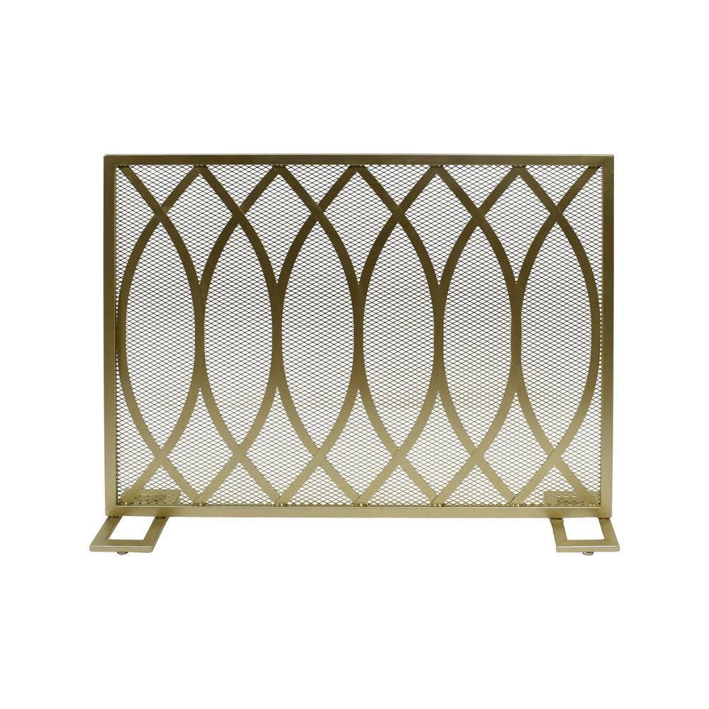 Gold Finish Iron Firescreen T790