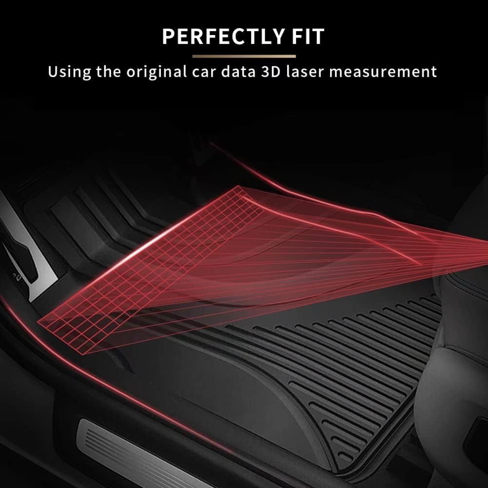 TPE Heavy Duty All Weather Car Floor Mats Full Set 1st & 2nd Row Rubber Floor Liners D5838