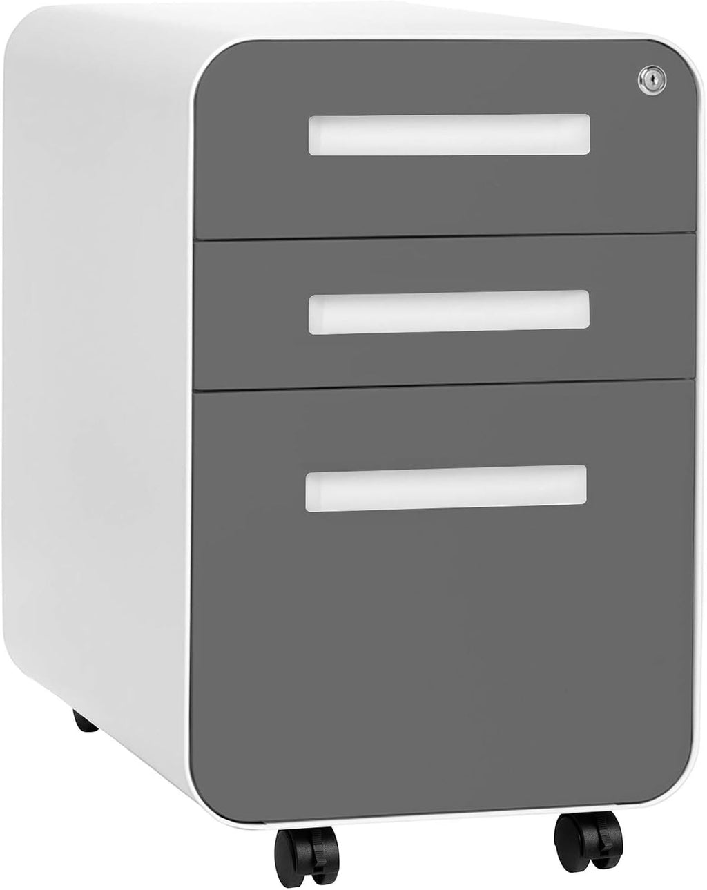 3-Drawer Mobile File Cabinet Orange Faceplate E46672