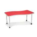 Red Adjustable Height Student Table with Casters X63087
