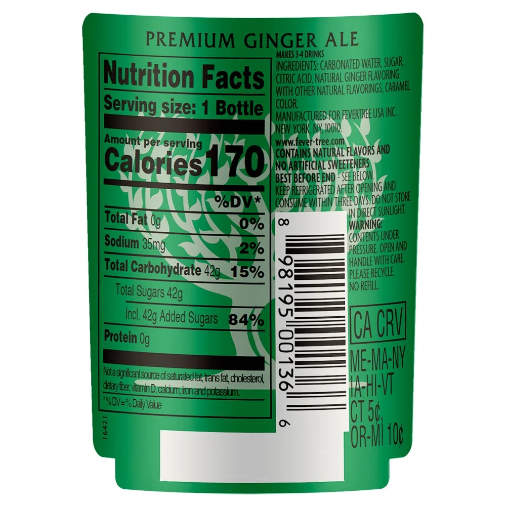 Ginger Ale, 16.9 fl oz, 8 Bottles R372026