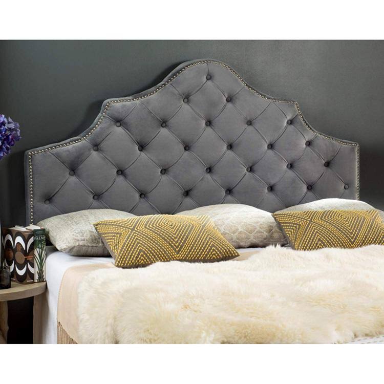 White King Tufted Velvet Headboard D30545
