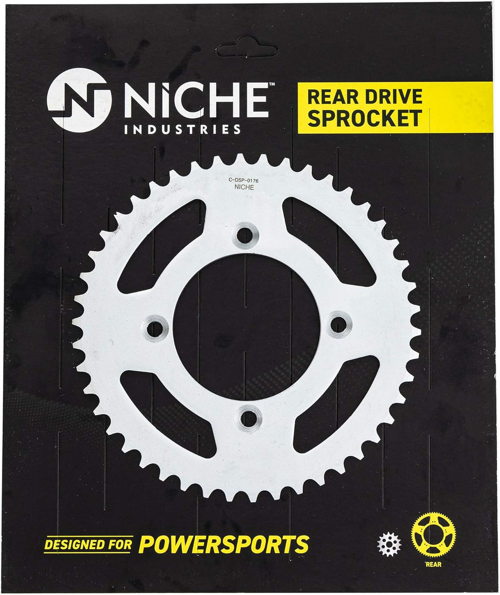 Drive Sprocket Chain Combo Front 14 Rear 46 Tooth 420HZ Standard 110 Links Pack of 2 E639