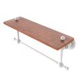 Matte White Solid Ironwood Shelf with Integrated Towel Bar T79146