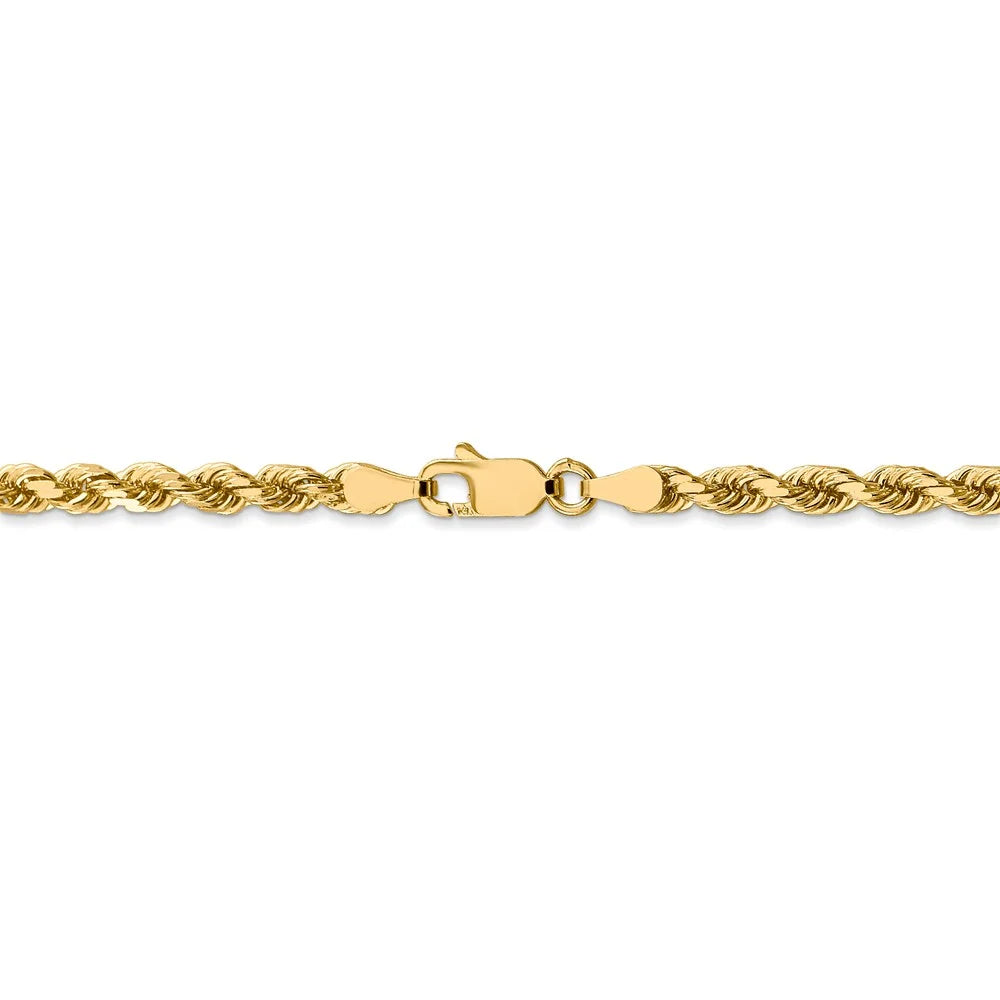14kt Yellow Gold Diamond-Cut Rope Chain 24 inch Lobster Clasp Y765071