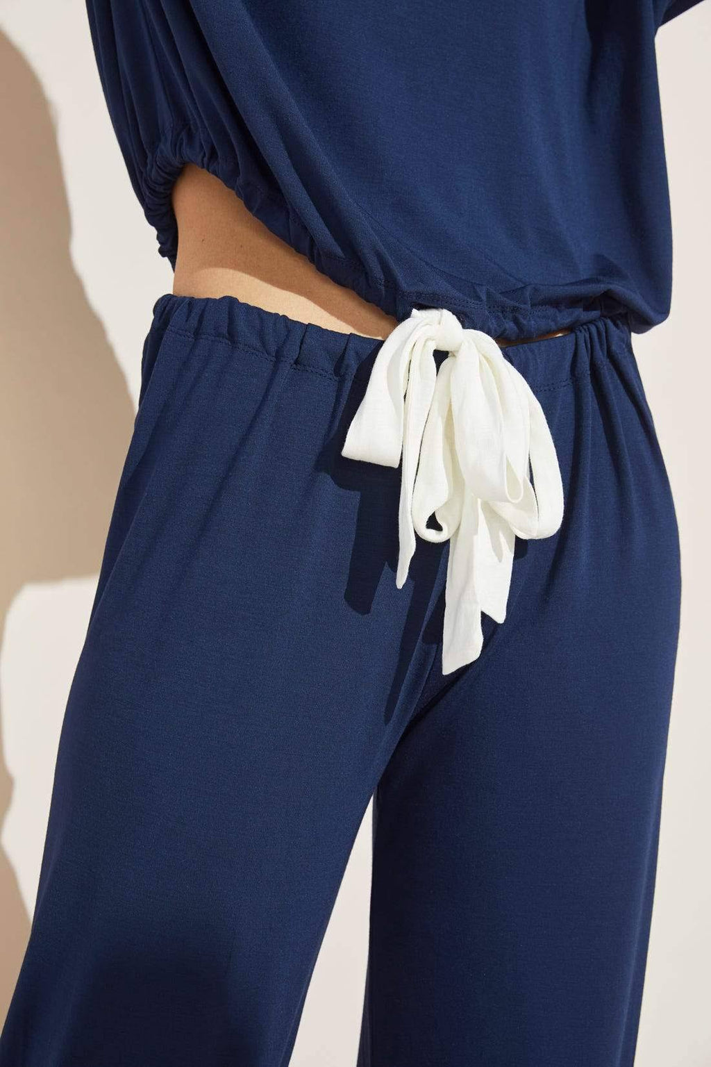 Navy Ivory Modal Slouchy PJ Set D7836