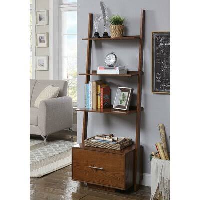 Dark Walnut Ladder Bookcase P1595