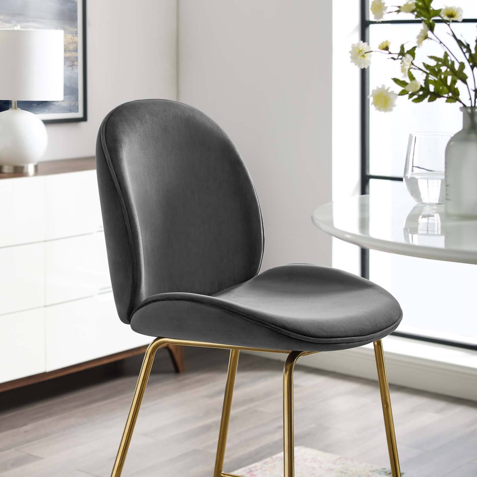 Navy Velvet Bar Stool with Stainless Steel Leg T537