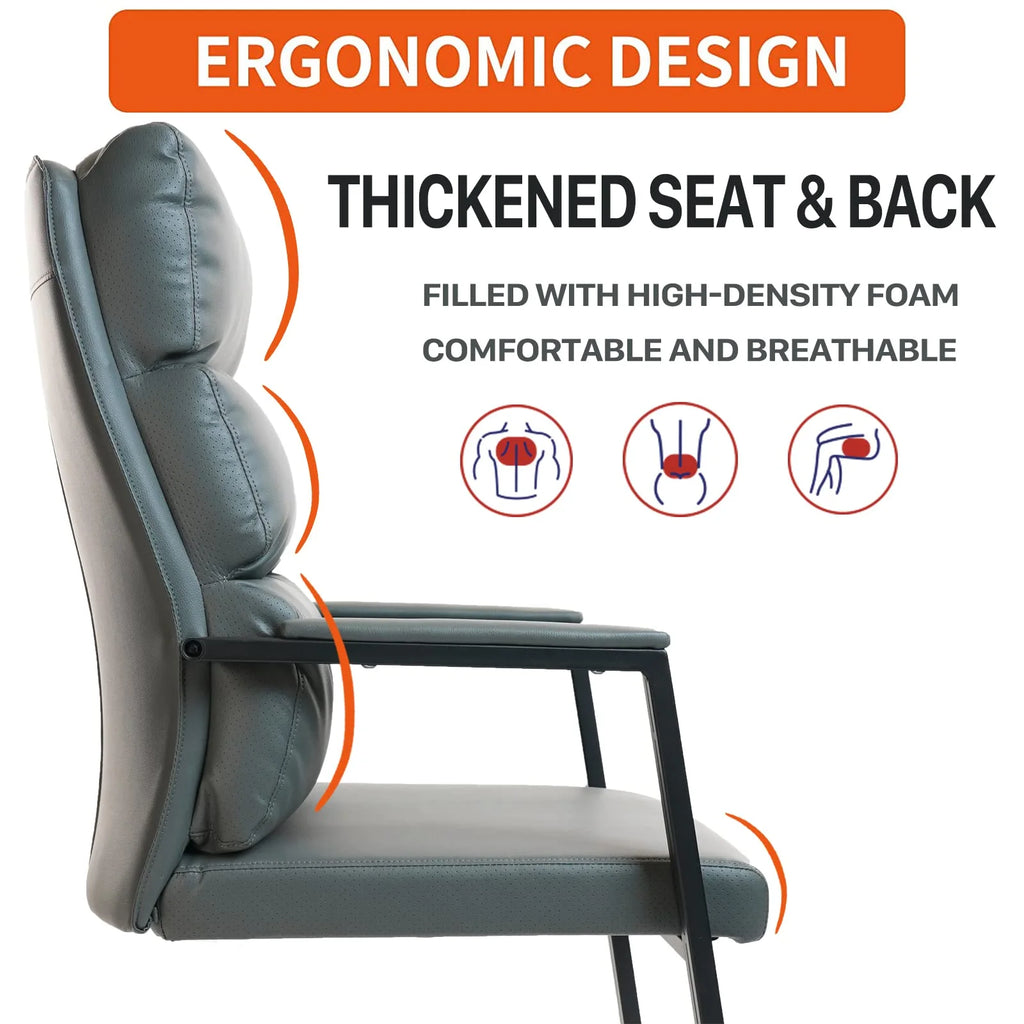 Gray 4 Pack Bonded Leather Office Guest Chair with Sled Base S847143