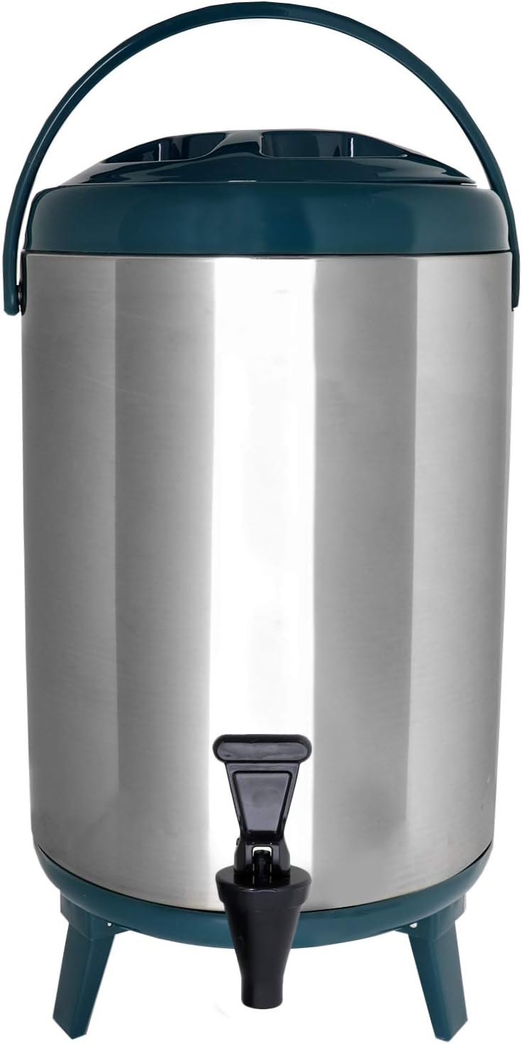 Black Stainless Steel Insulated 12 Liter Beverage Dispenser with Spigot, Pack of 2 R8769