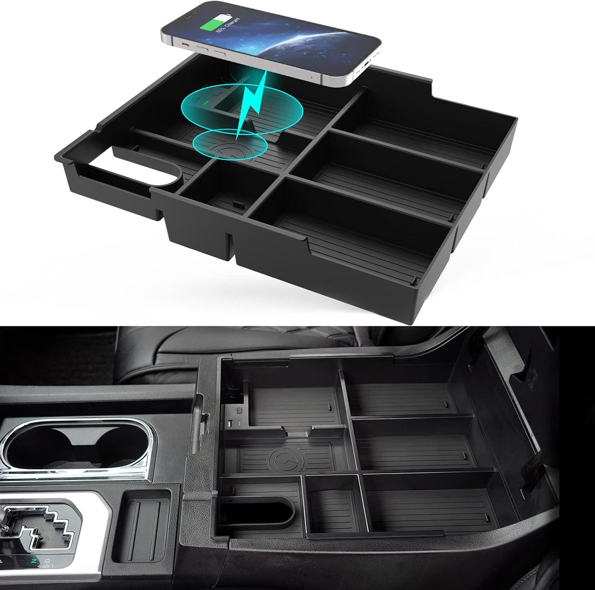 Wireless Charger Center Console Organizer Tray for Toyota Tundra 2014-2021 L5627