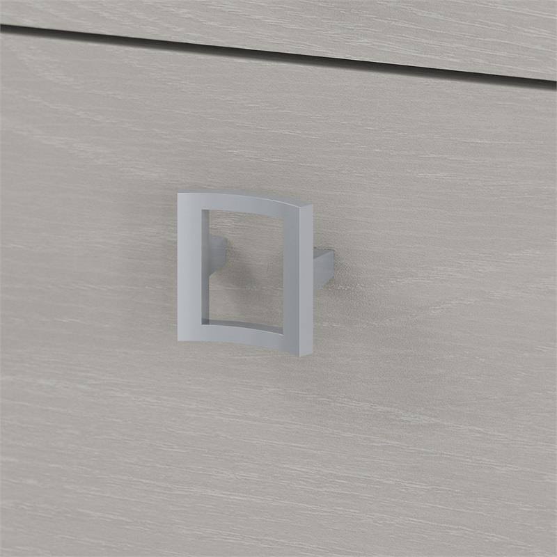 Gray Sand Bow Front Desk with Mobile File Cabinet I793337