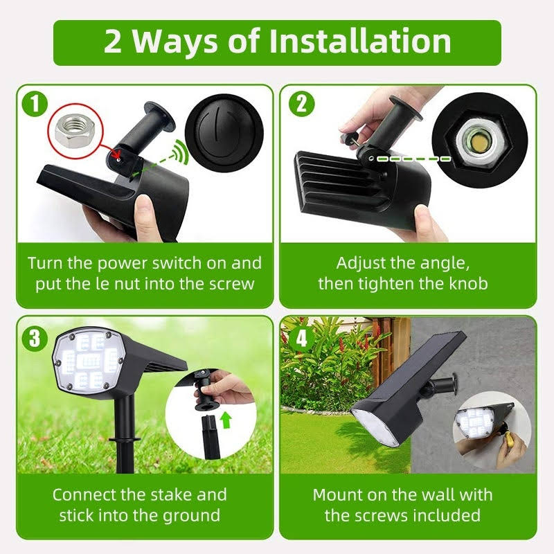 40 LED Solar Powered Outdoor Landscape Spotlights T868704