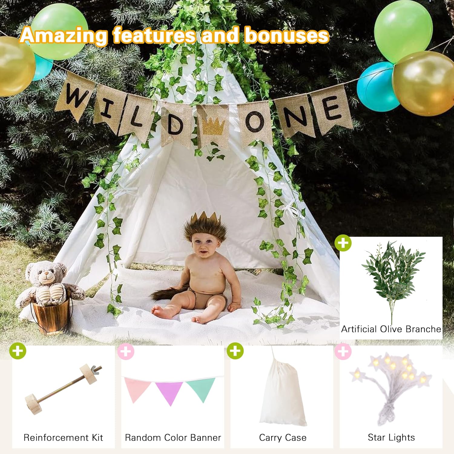 Teepee Play Tent with Carry Case Pack of 2 E6225