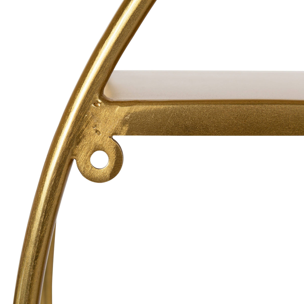 Gold Round Wood Wall Shelf Y3926