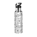 Gray Koala Bear Stainless Steel Insulated Water Bottle with Straw Lid N239