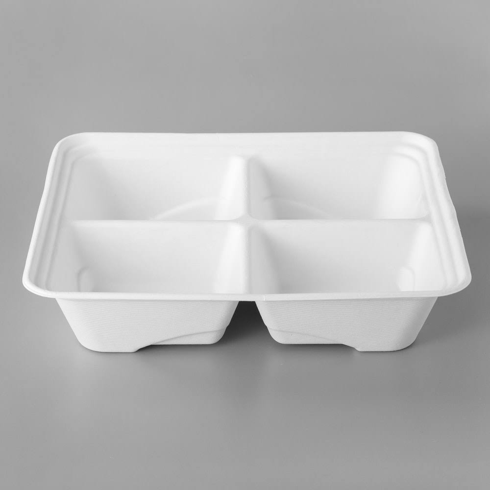Sugarcane Half Pans, 4-Cmpt, 13 x 10 x 3, 200/Case C44693
