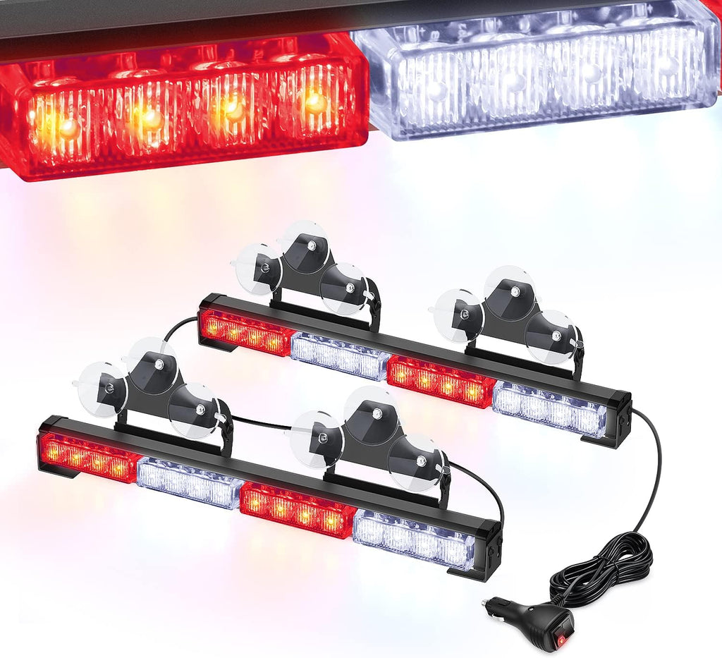 2 In 1 17Inch 32LED Emergency Strobe Light Bar with Cigar Lighter X1944