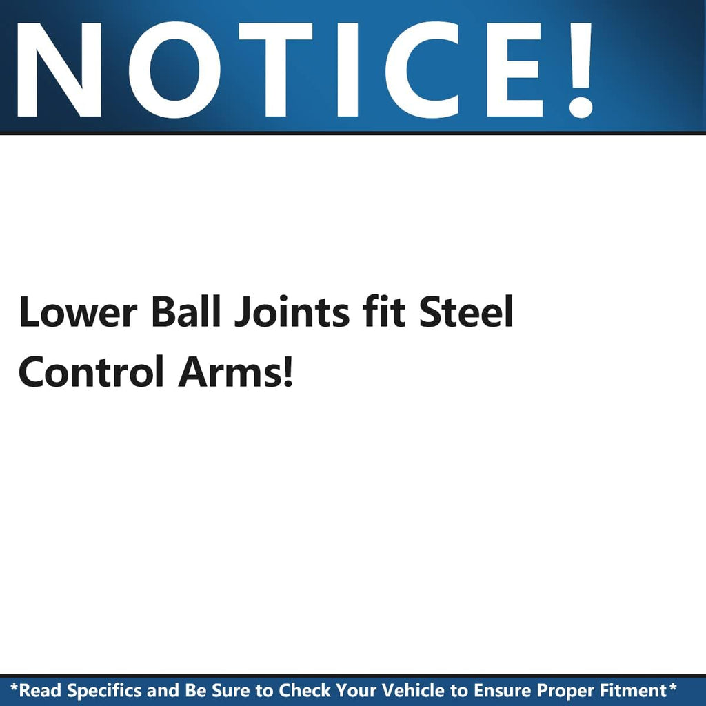 Front Upper Steel Control Arms Lower Ball Joints 4pc Set C40675